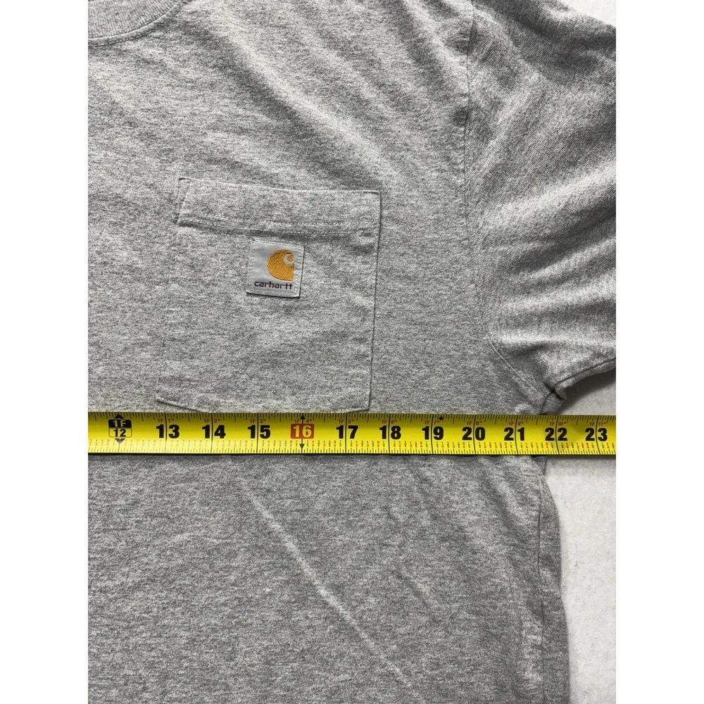 Carhartt Shirt Mens Medium Gray Cropped Pocket T-Shirt Short Sleeve Tagless